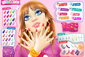 Jeu de maquillage et ongles